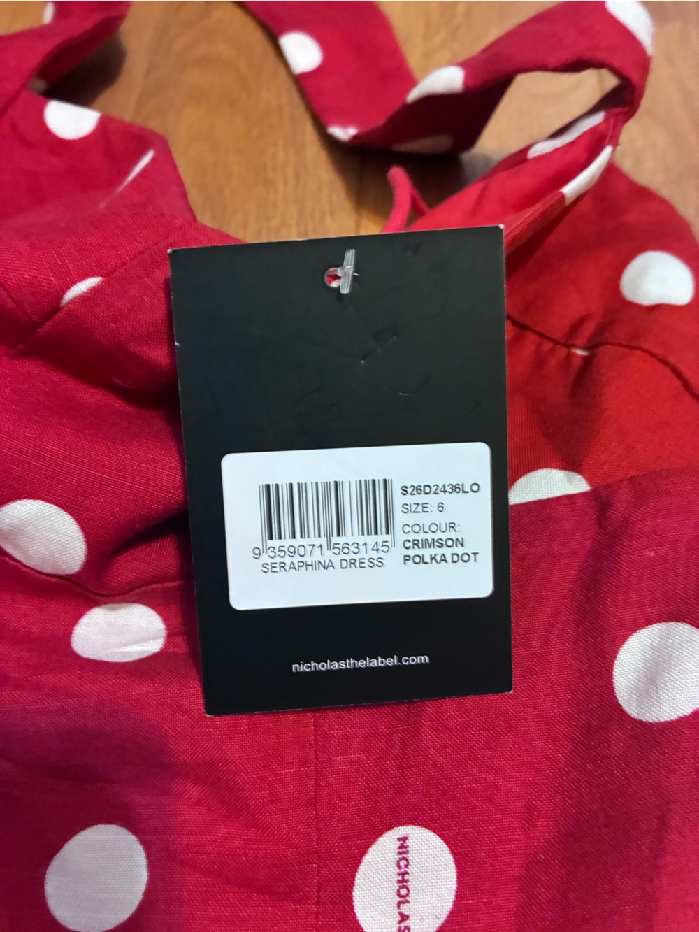 NWT NICHOLAS Red & White Polka Dot Halter Seraphina Maxi Dress 6 - Picture 6 of 8